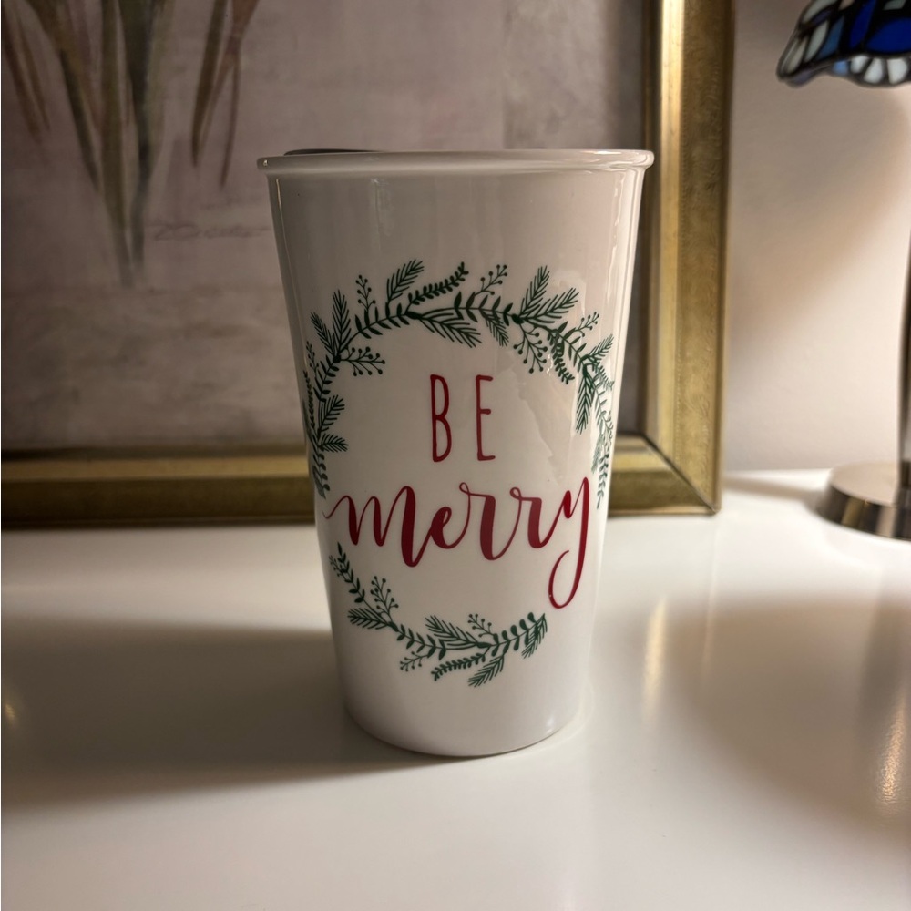 Be Merry Holiday To-Go Ceramic Mug
